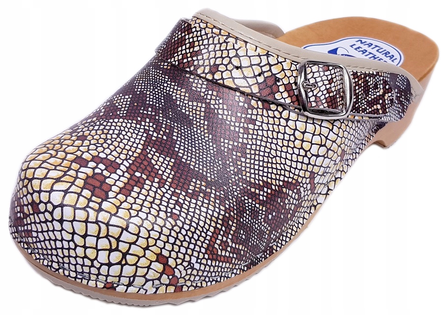 Сабо Закрытые Сабо Кожа Шаблон ЗМЕЯ *38*