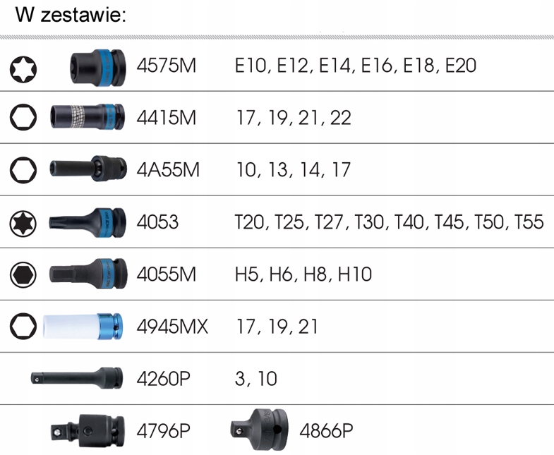 Ударные колпачки ALU 1/2 33sz картридж KING TONY картридж