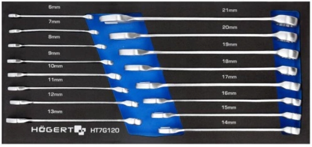 HOGERT HT7G120 ZESTAW KLUCZY PLASKO OCZKOWYCH 16el