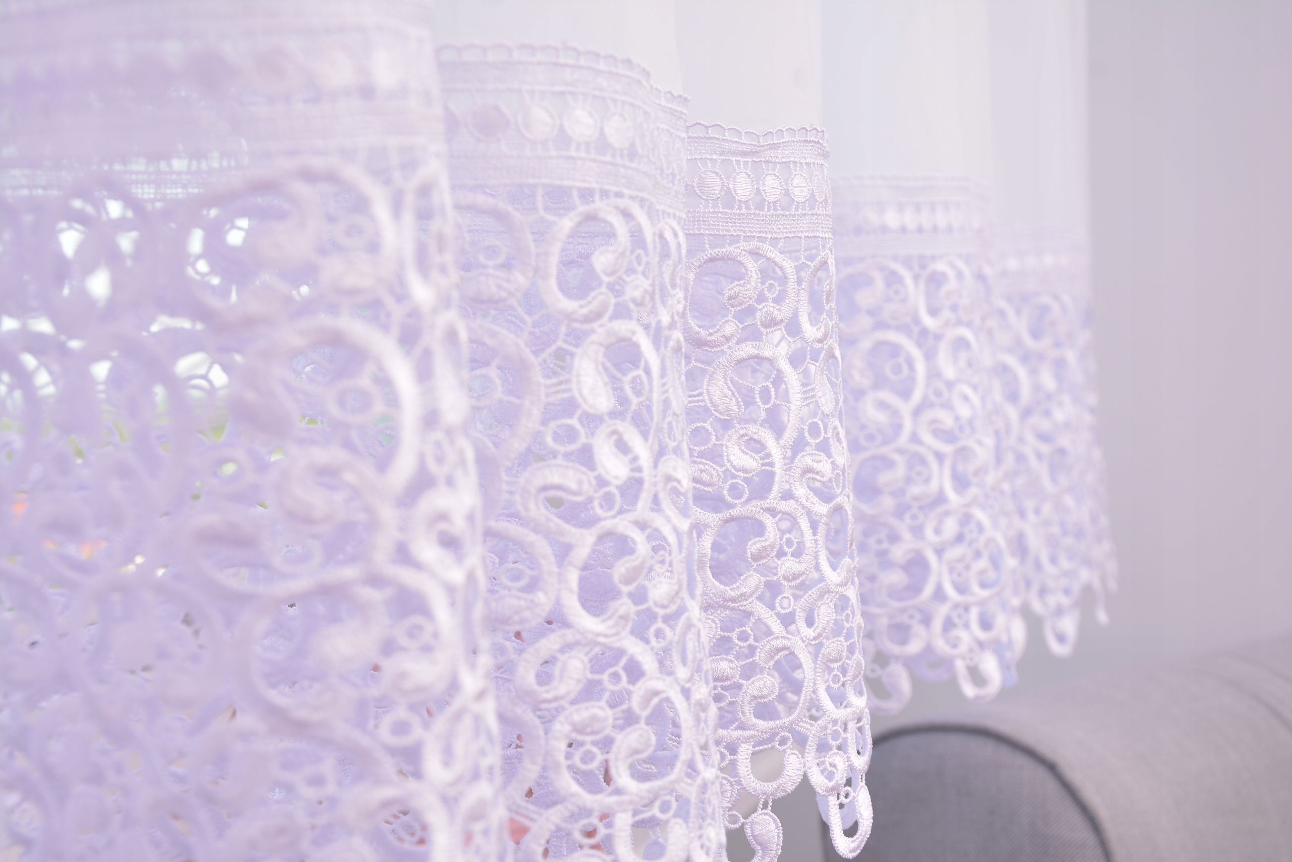 FIRANA PROSTA GOTOWA GIPIURA 400X110 KORONKA WOAL Materiał woal