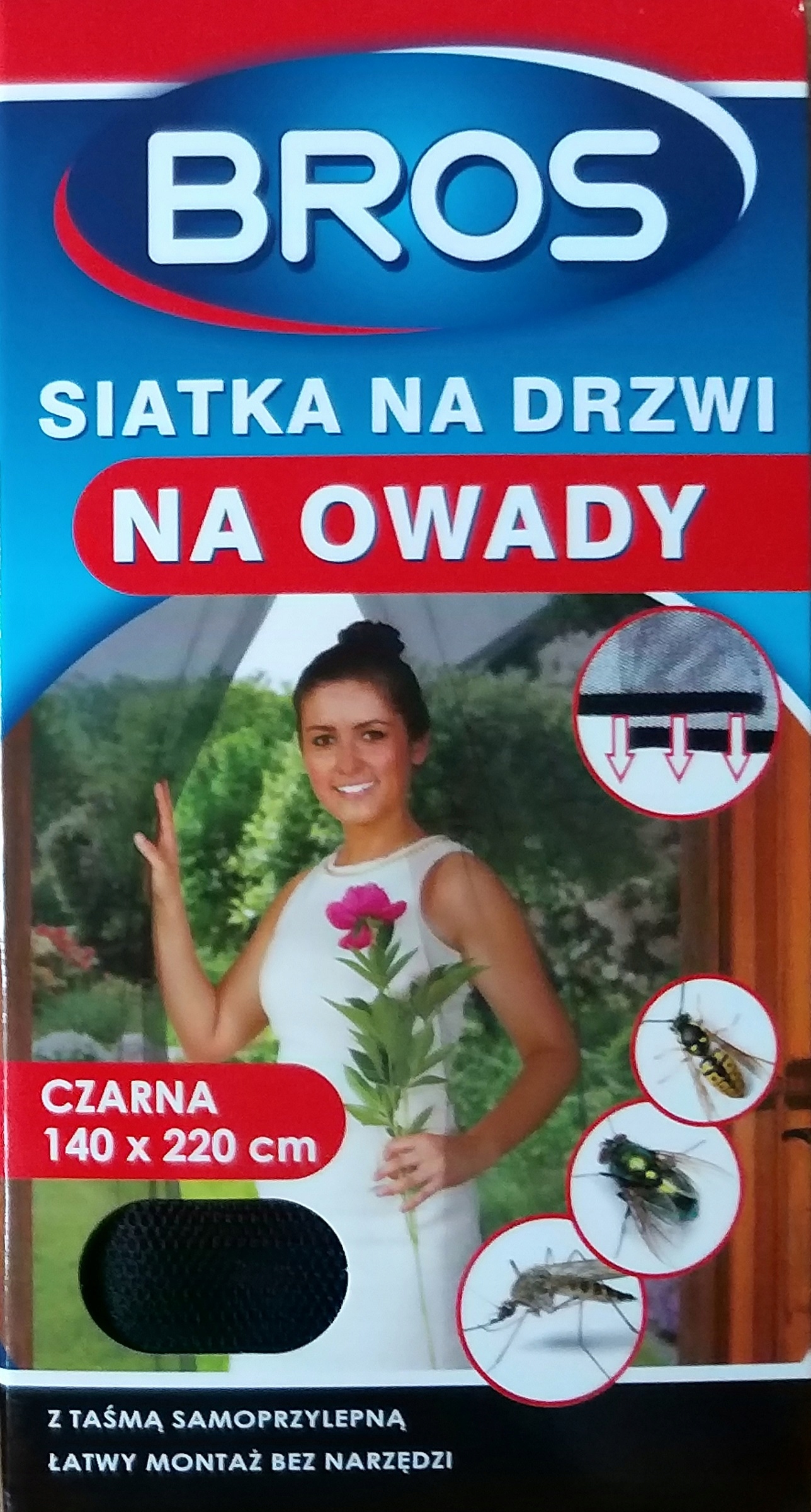 

Bros Siatka na Drzwi 140X220 Czarna przeciw Muchom