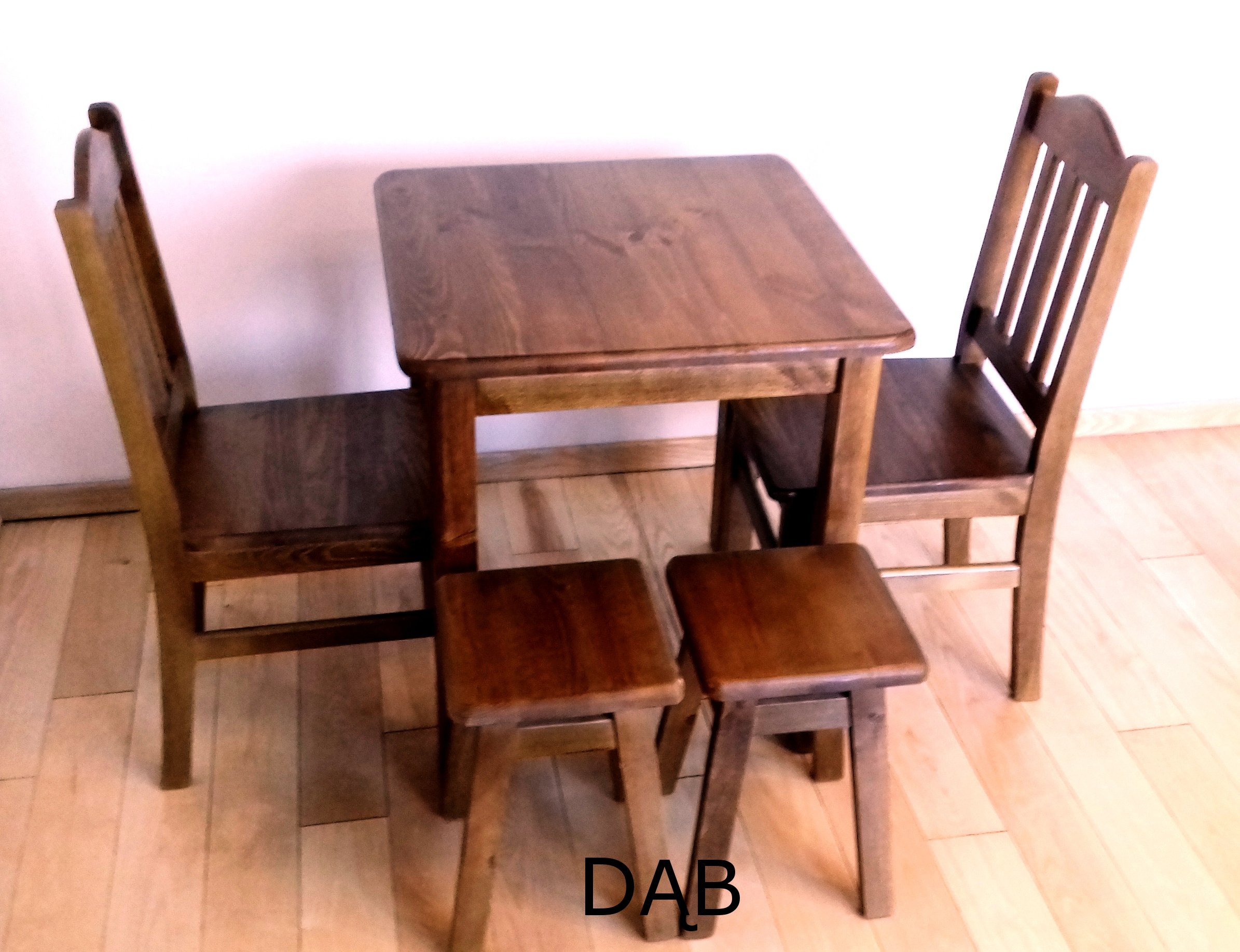 SOLIDNY Stół drewniany sosnowy 50x50 KOLOR PUB BAR Głębokość mebla 50 cm