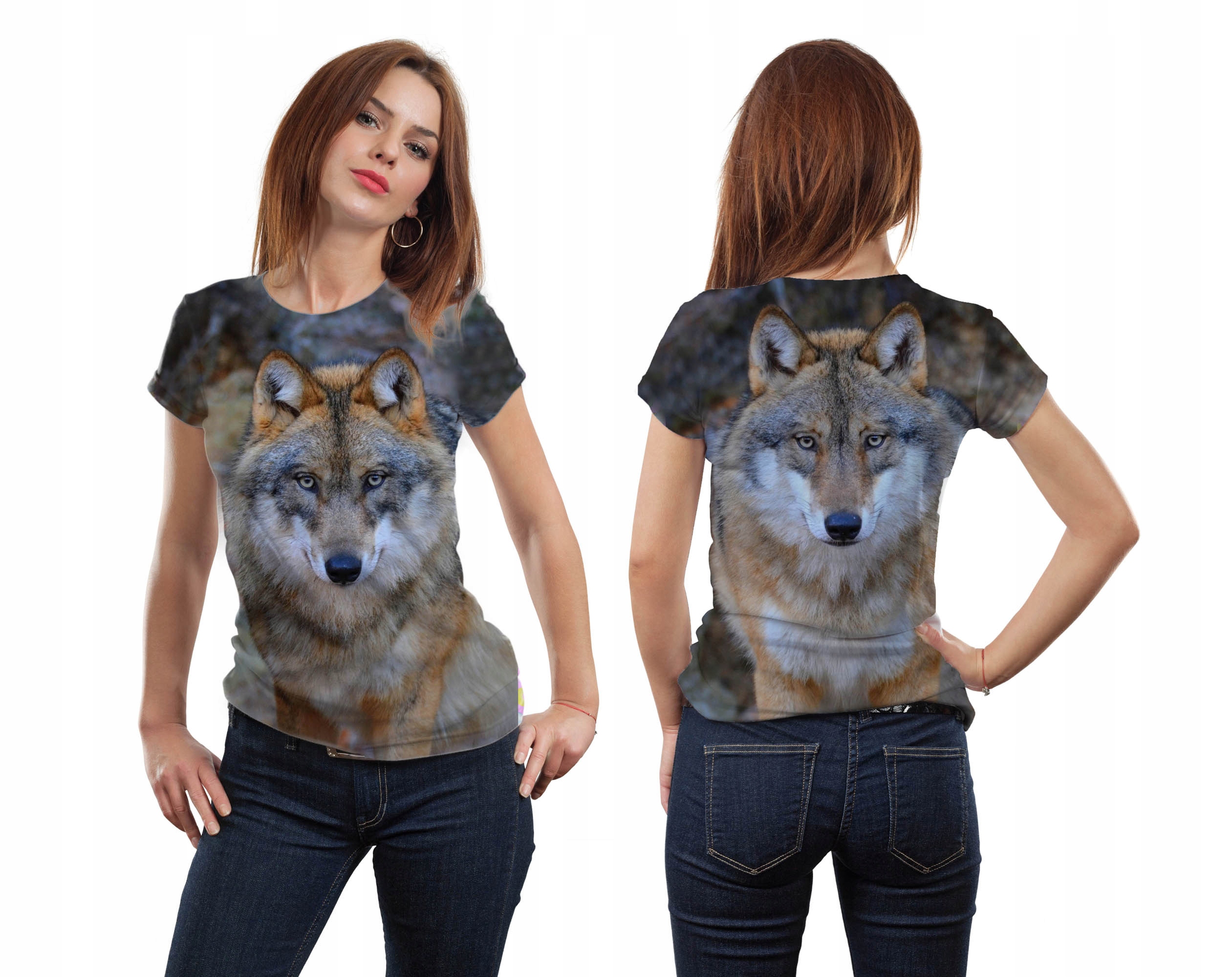 

Koszulka 3D Fullprint S Leśny Wilk Nadruk 3D