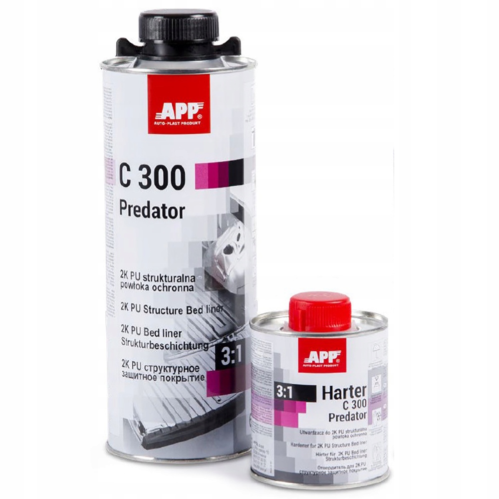 APP C300 PREDATOR POLIURETANOWA POWŁOKA OCHRONNA ZESTAW Z UTWARDZACZEM