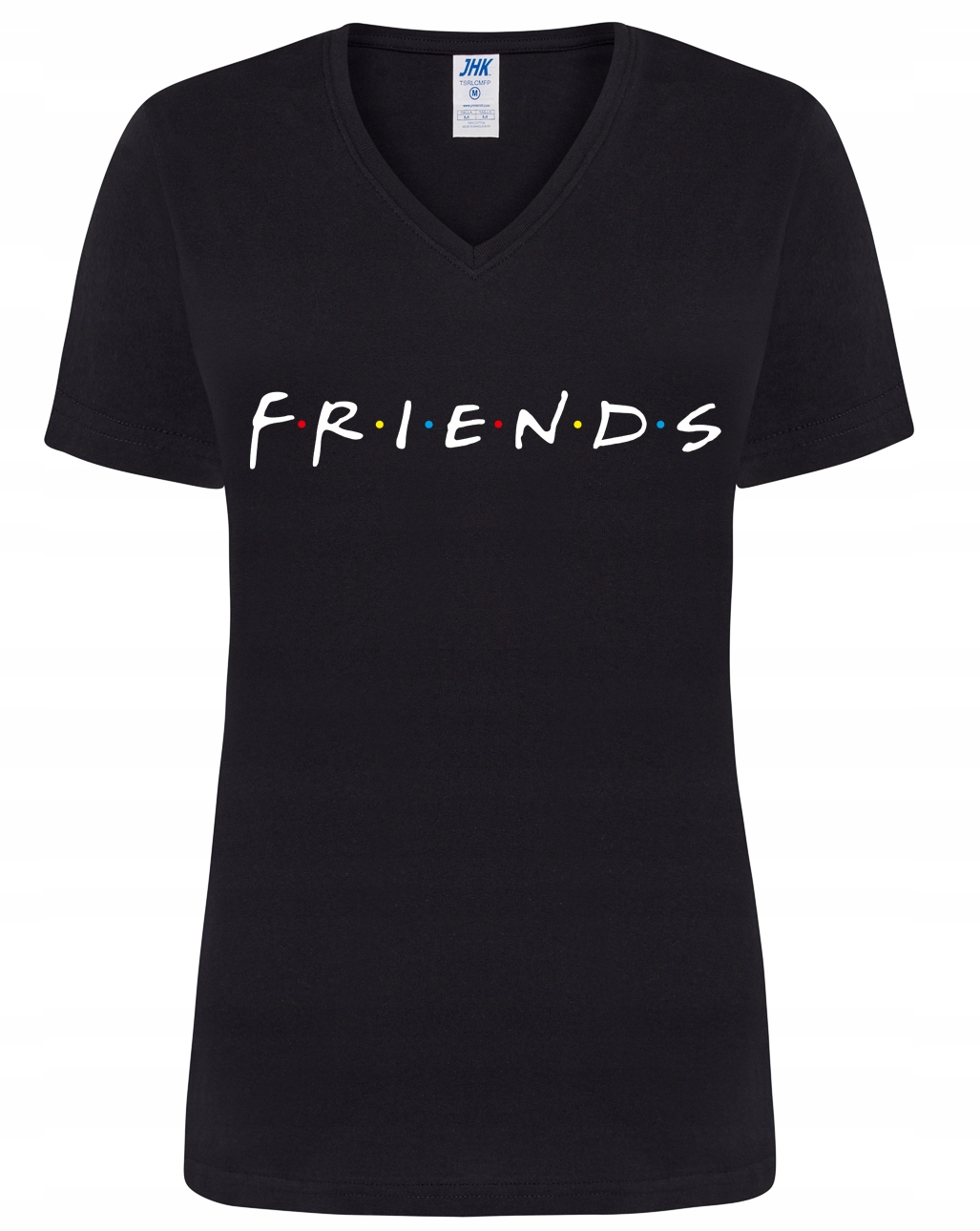 

czarna Koszulka v-neck Friends Insta Blogerska L