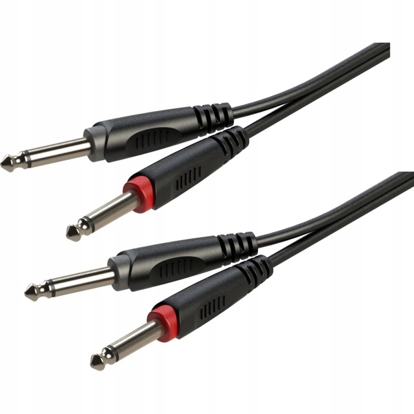 Kabel audio Roxtone RACC100L1.5 1,5m KLAWISZOWY 2x Jack 6.3 - 2x Jack 6.3mm