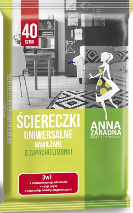 

Ścierki nawilżane Anna Zaradna Uniwersalne 40 szt