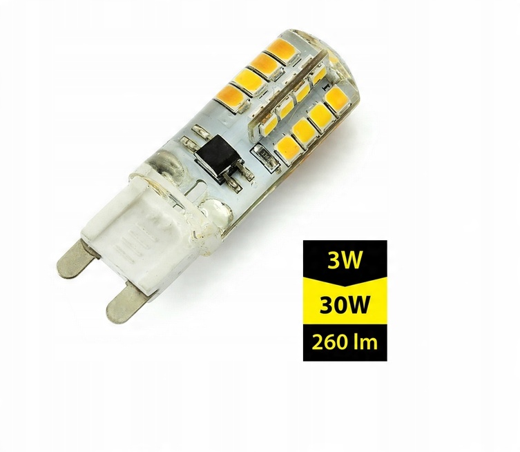 

Żarówka Led halogen Smd G9 230V 3W=30W ciepła