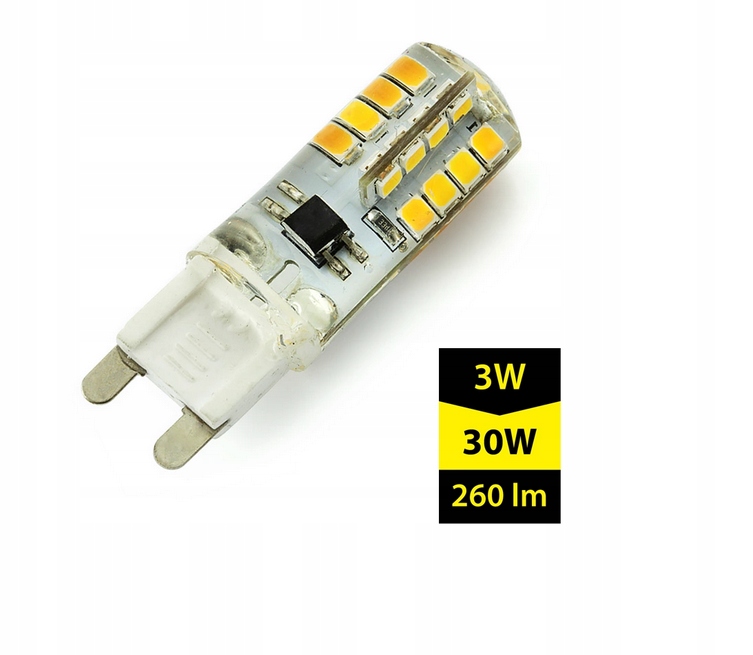 Żarówka LED halogen SMD G9 230V 3W=30W ciepła