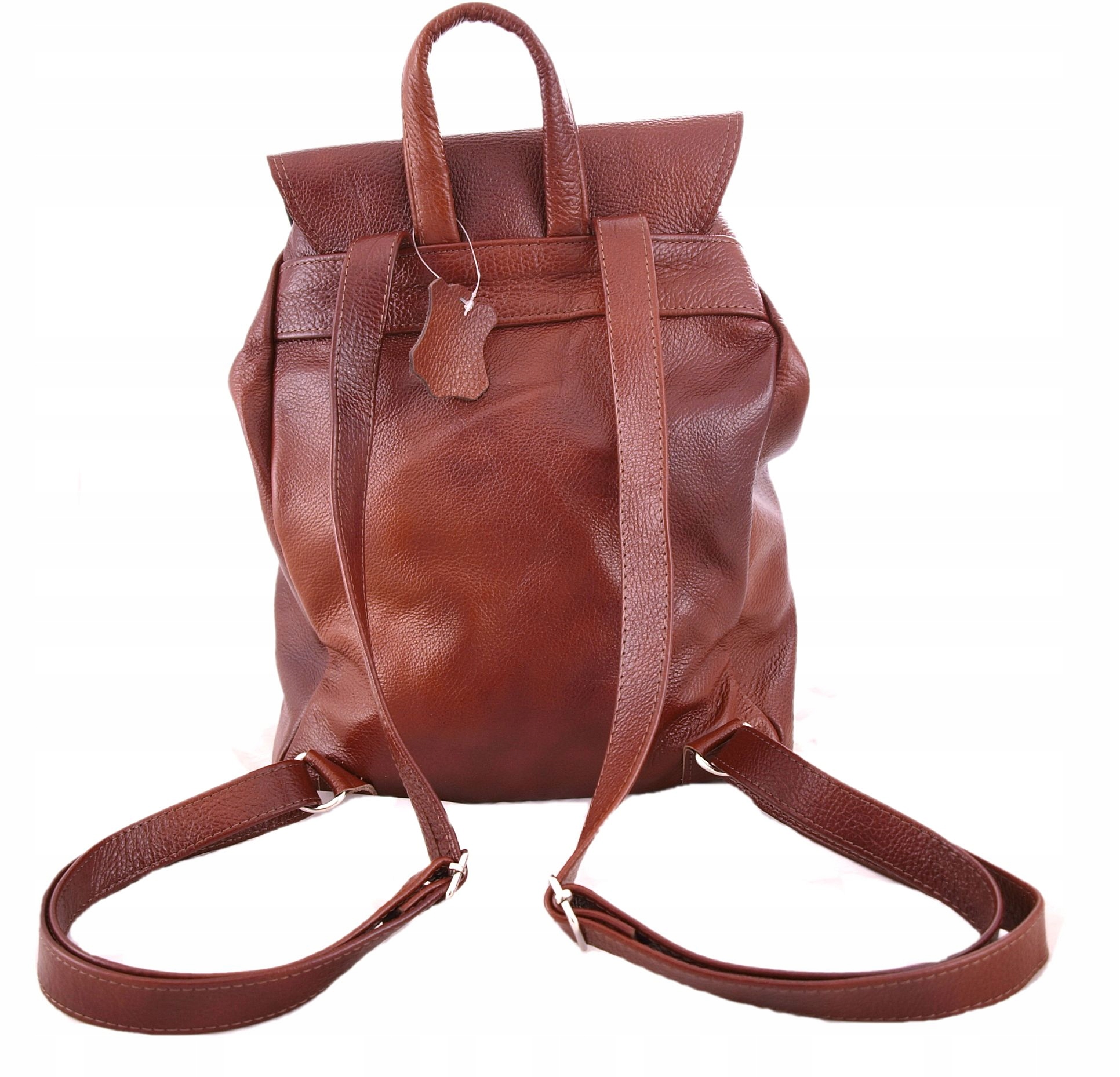 Torebka PLECAK SKÓRZANY KASZTANOWY z frędzlem Rodzaj sportowy