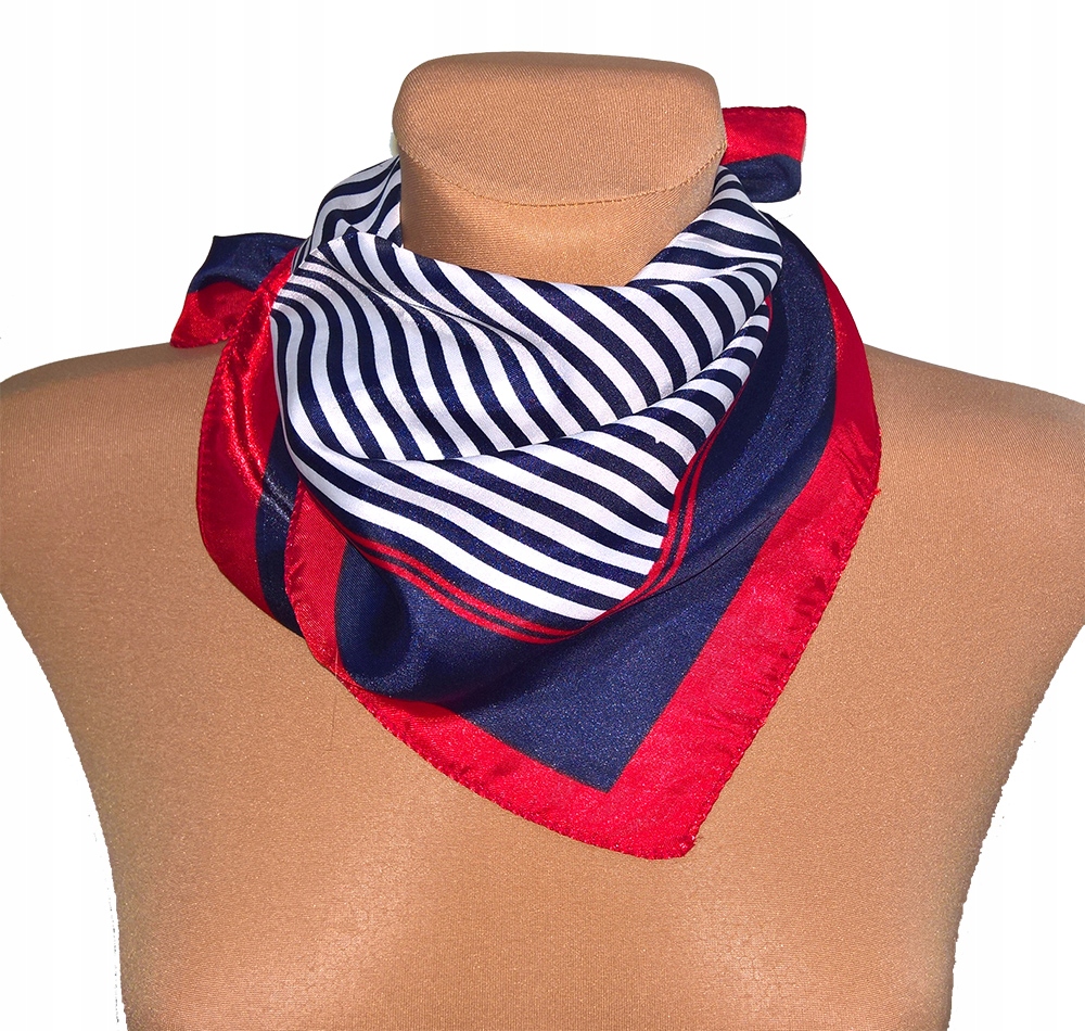 

Apaszka jedwab paski marynarskie 50x50 cm