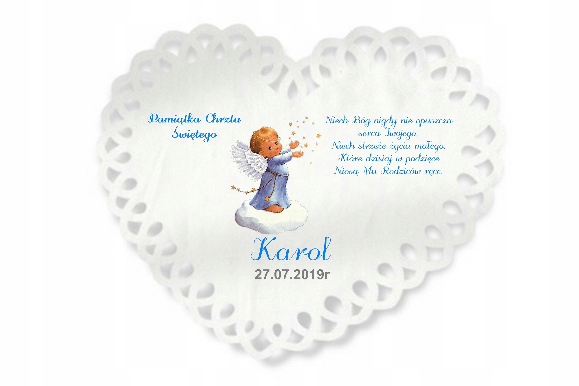 SZATKA DO CHRZTU ZDJĘCIE IMIĘ DATA PERSONALIZACJA Rodzaj szatka