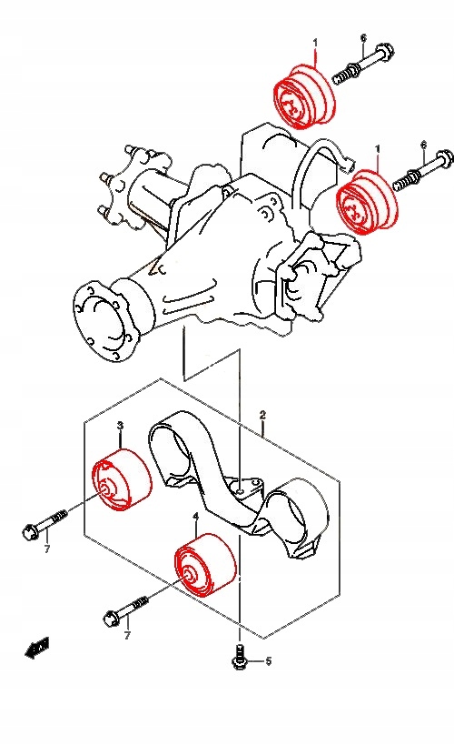 SUZUKI GRAND VITARA 06 PODUSZKA TULEJA DYFRA TYL Engine Type Gasoline Diesel