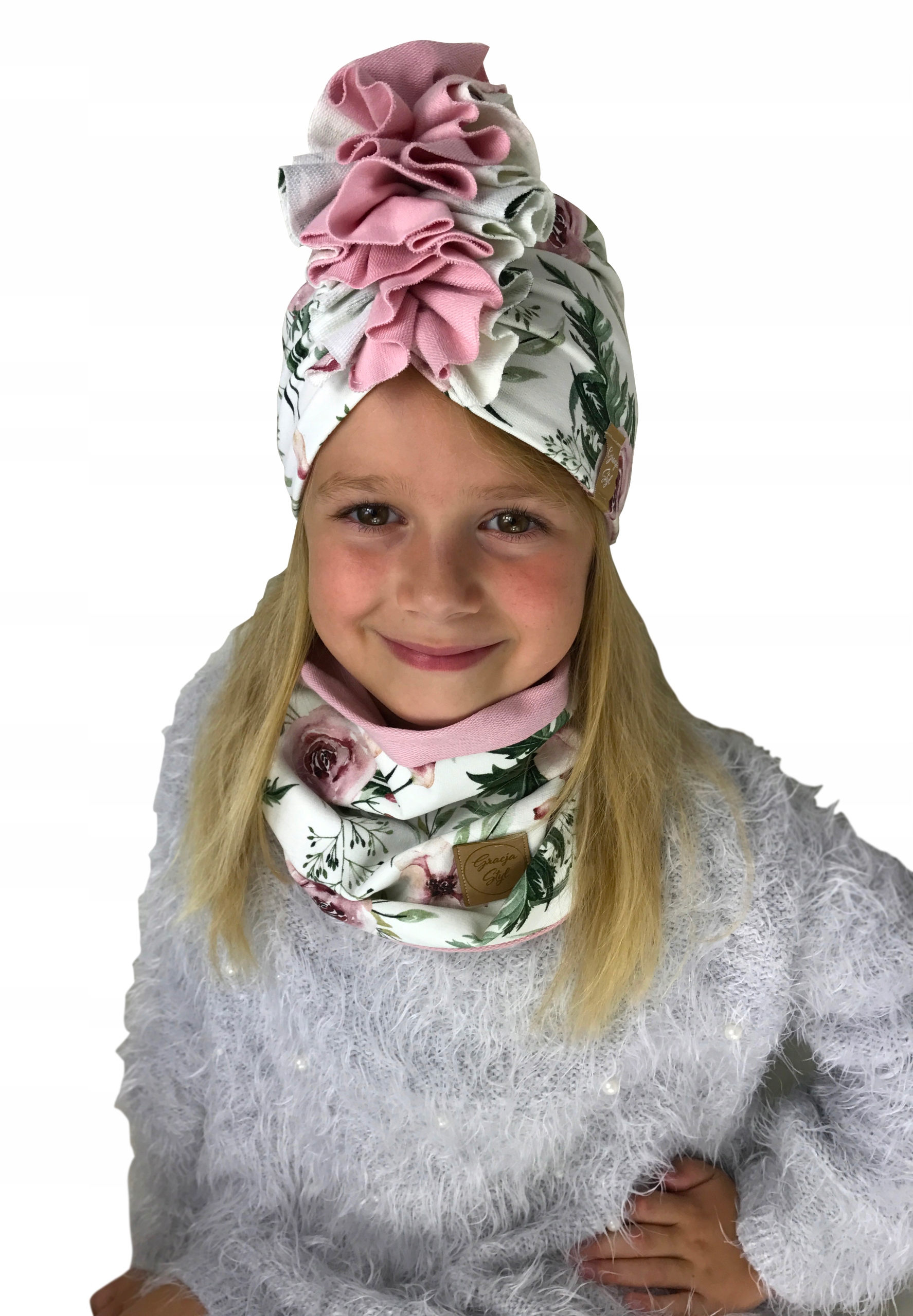 

Zestaw Czapka , Turban + Komin duo kolor 52-55