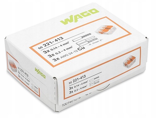 Wago Szybkozłączka Na Linkę 3x4 221-413 50 szt