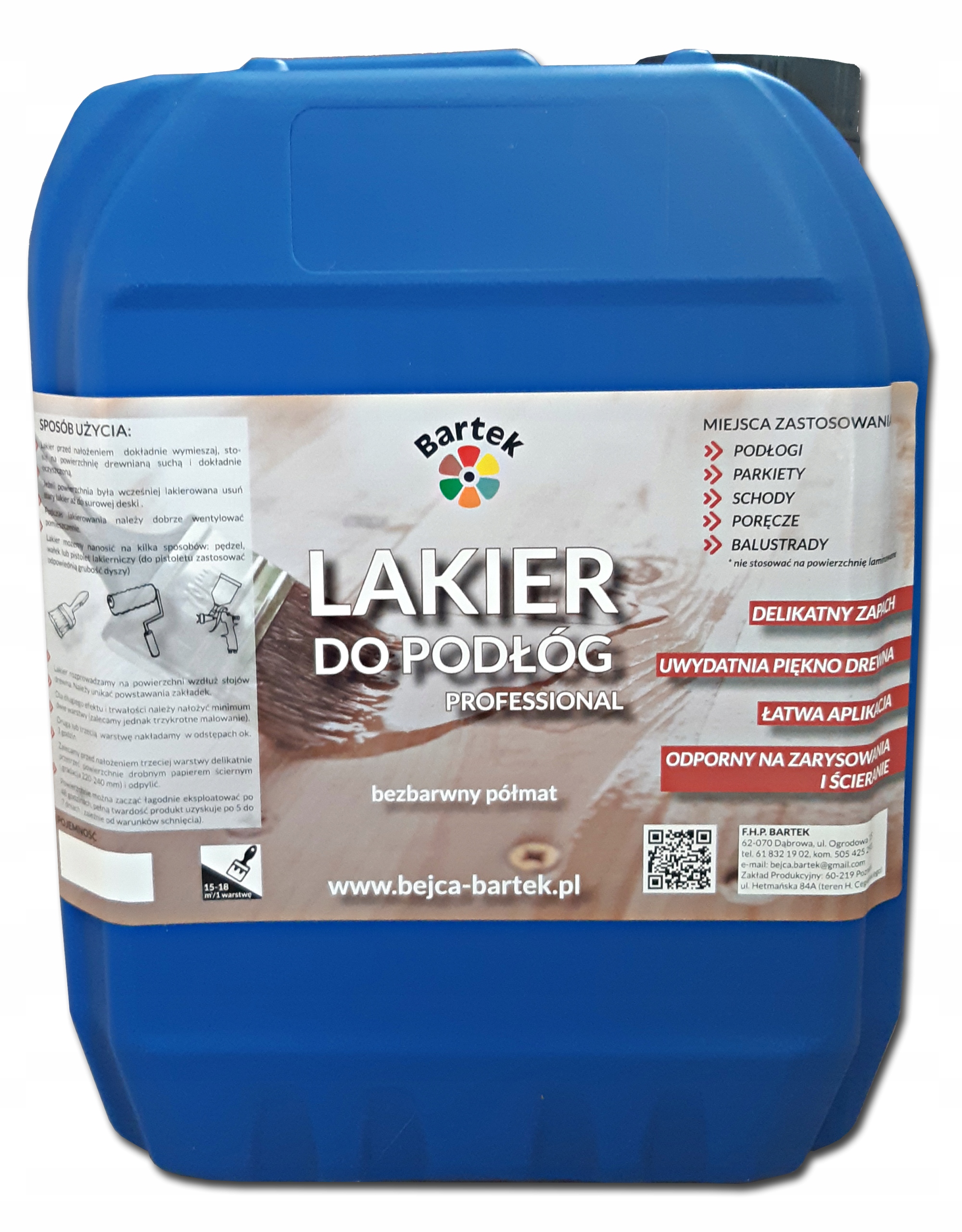 LAKIER DO PARKIETU BARTEK PROFESSIONAL 5L-B.TRWAŁY