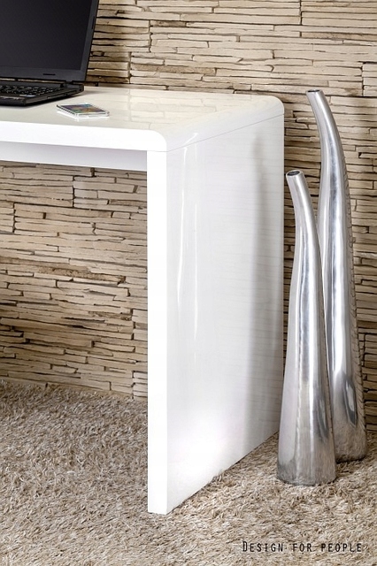 Biurko BISE prostokątne MDF UNIQUE wysoki połysk BIAŁY Marka Unique