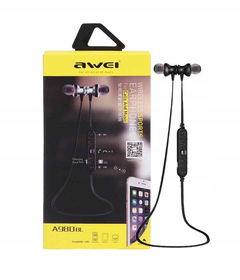 

Słuchawki Douszne Awei A980BL Bluetooth sport czar