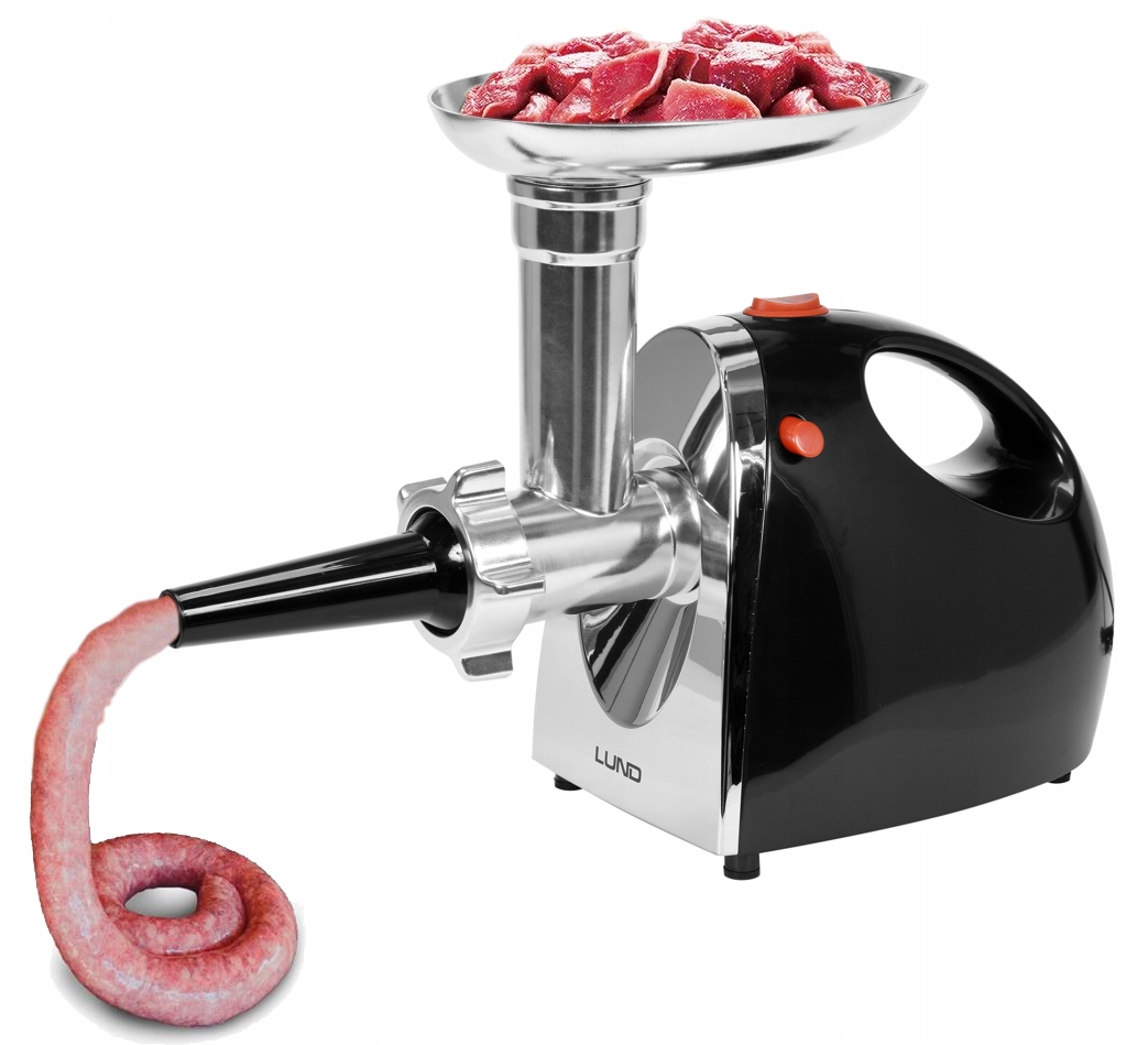 LUND ELEKTRYCZNA MASZYNKA DO MIELENIA MIĘSA 1200W 5 W 1 DYSZA DO KIEŁBASY Marka Lund
