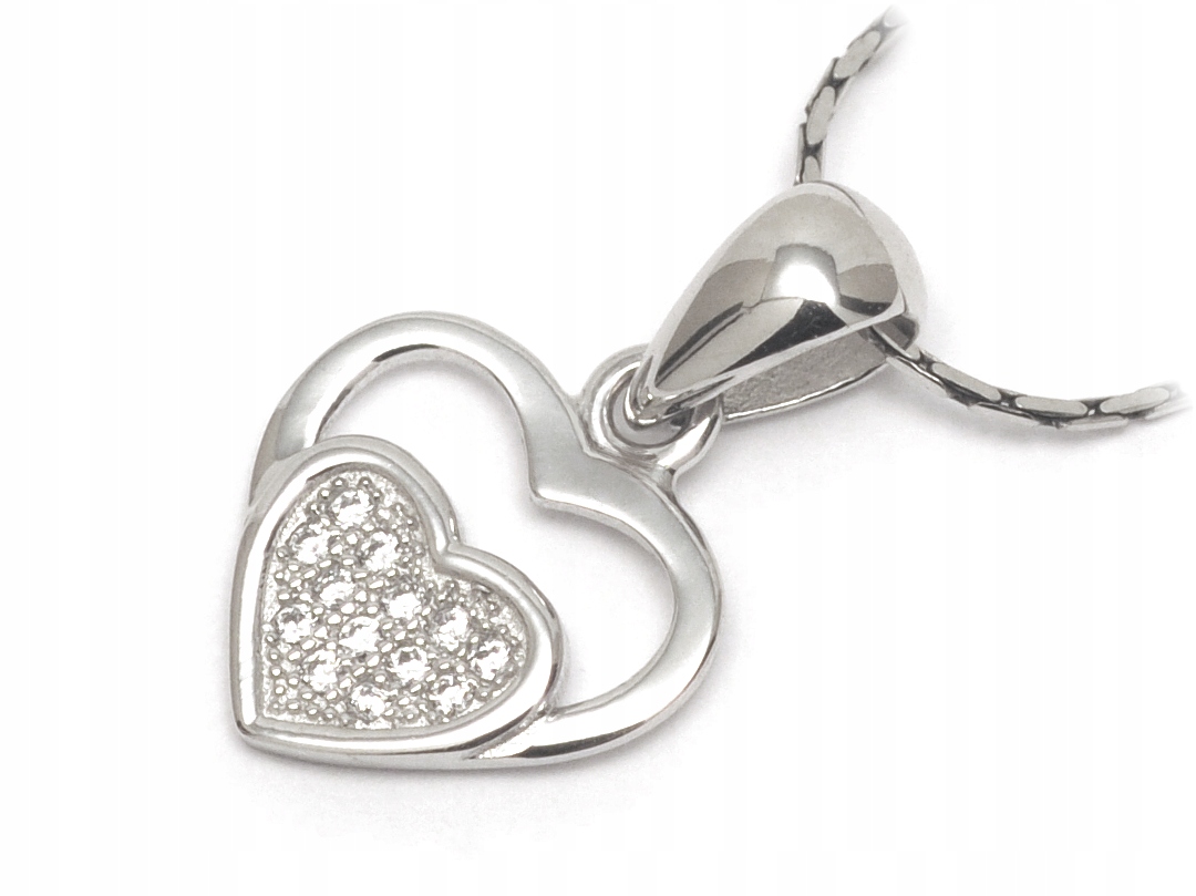 

Srebrny Rod. naszyjnik, wisiorek Serce i łańcuszek