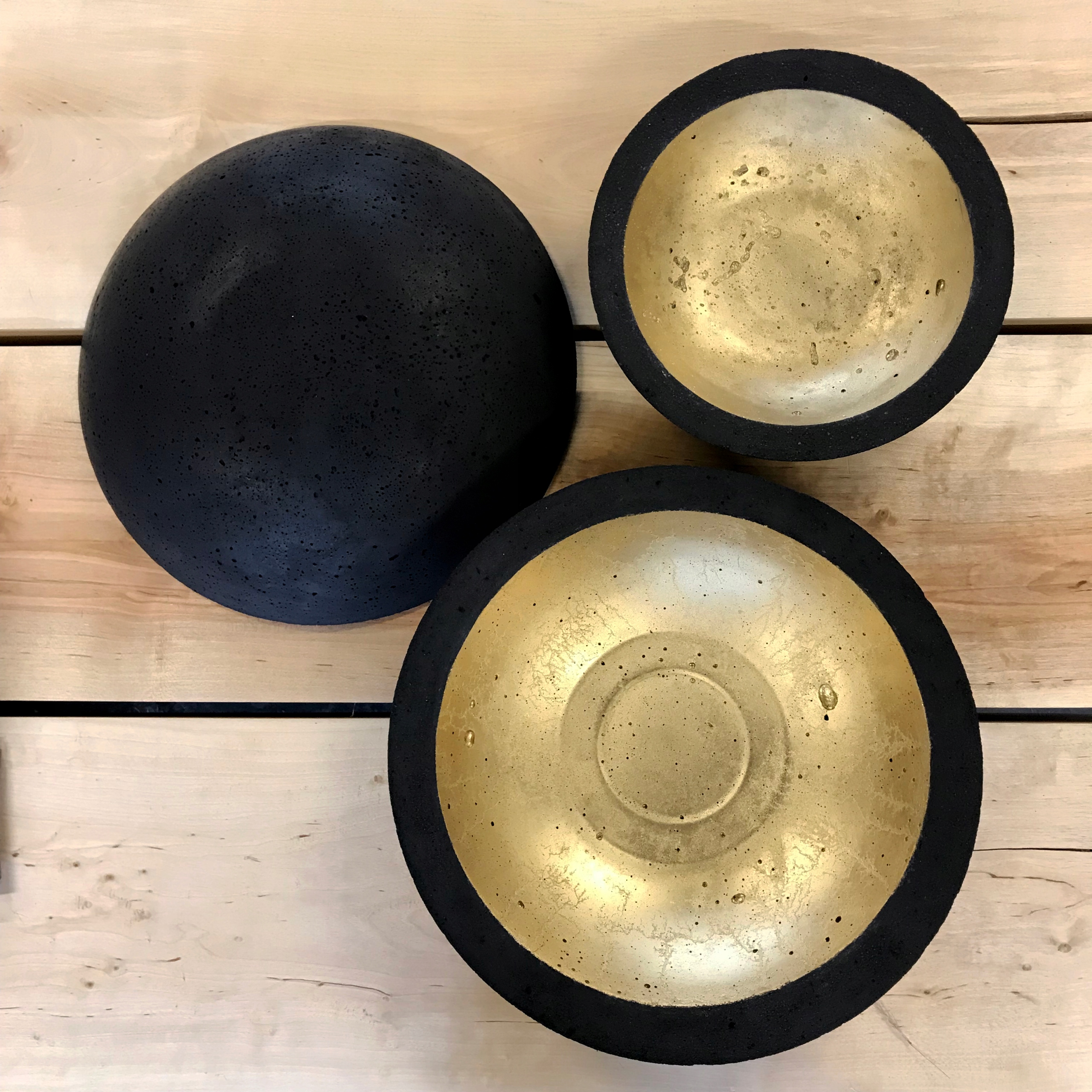 BETONOWA MISA z BETONU MISKA SLIM ZŁOTA ZESTAW 2