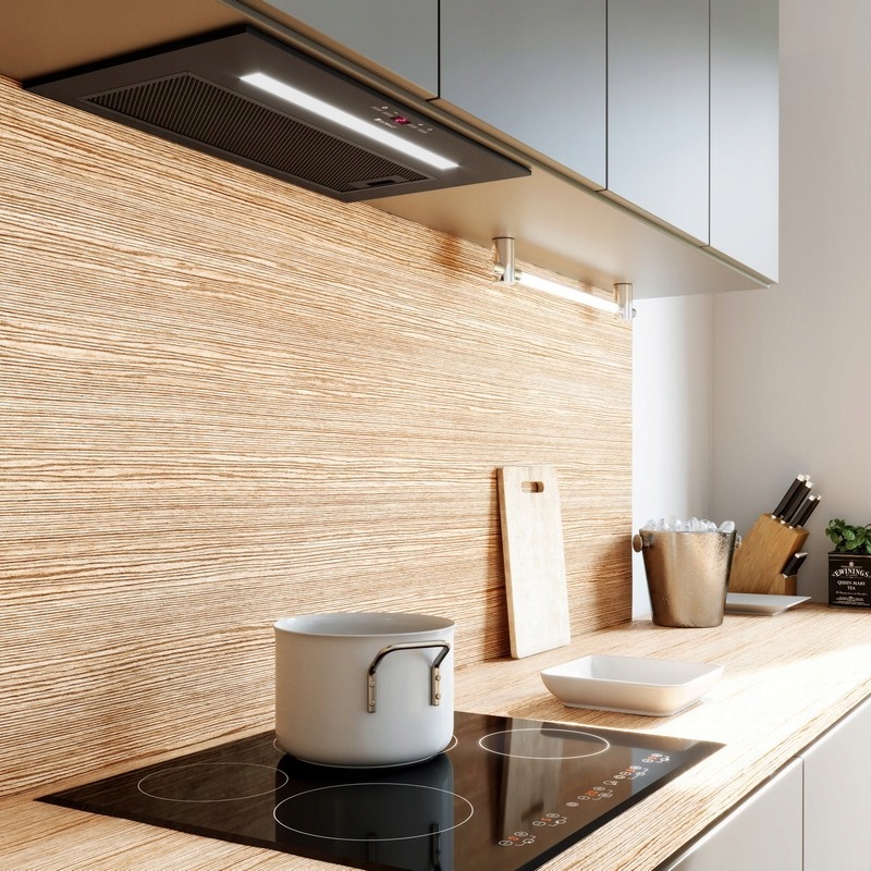 OKAP PODSZAFKOWY 60 CM CZARNY GLOBALO AGENDERO 60.2 BLACK PASEK LED FILTR Kolor dominujący czarny