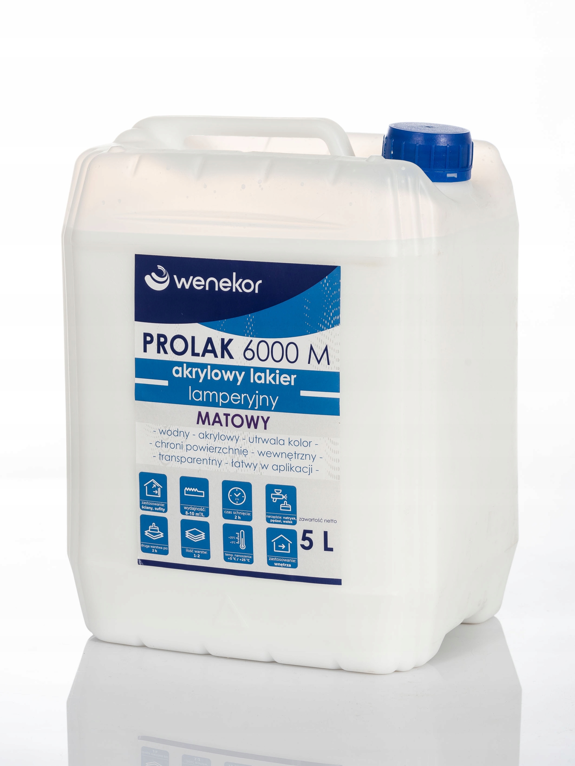 Lakier Akrylowy do ścian Matowy Bezbarwny 10 L