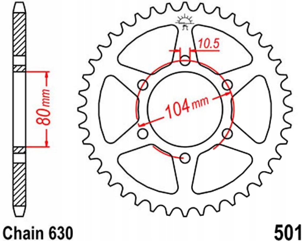 Zadní rozeta JTR501 32-46Z Kawasaki Z 1000 K Ltd