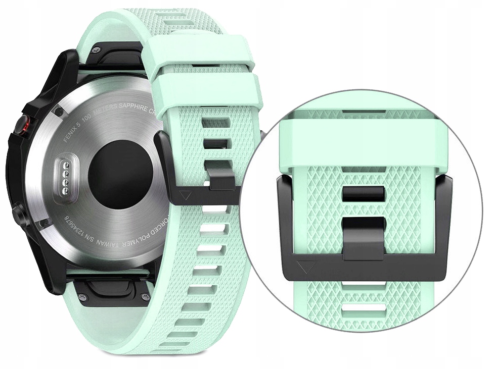 MIĘTOWY Silikonowy Pasek Garmin Forerunner 945 QuickFit (szerokość 22mm) Marka Tech-Band