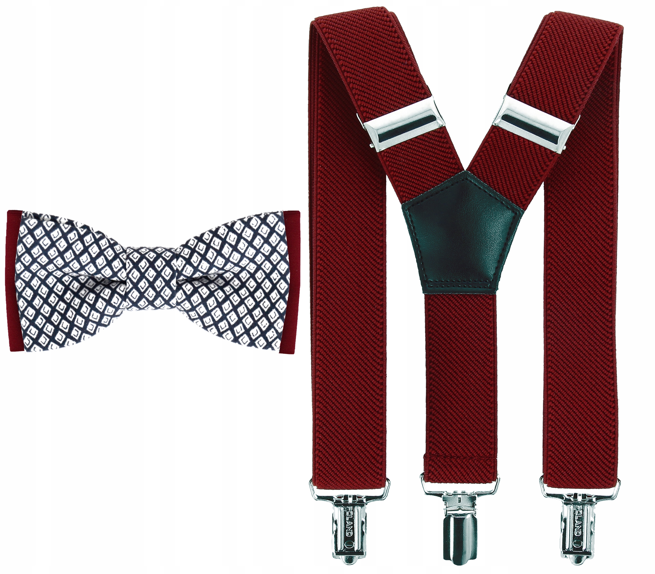 

Męskie Szelki Mucha Zestaw Bordo 100 Kolorów!