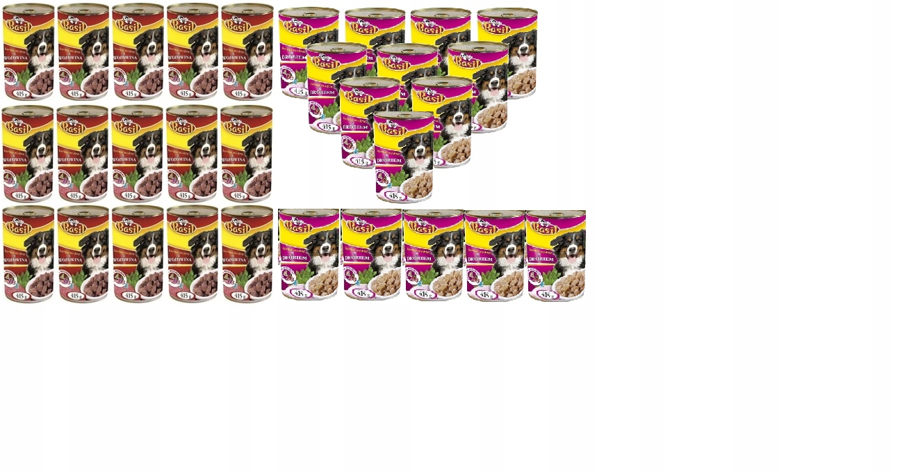 Levně Krmivo mokré Basil 415 g pro psa MIX 30ks