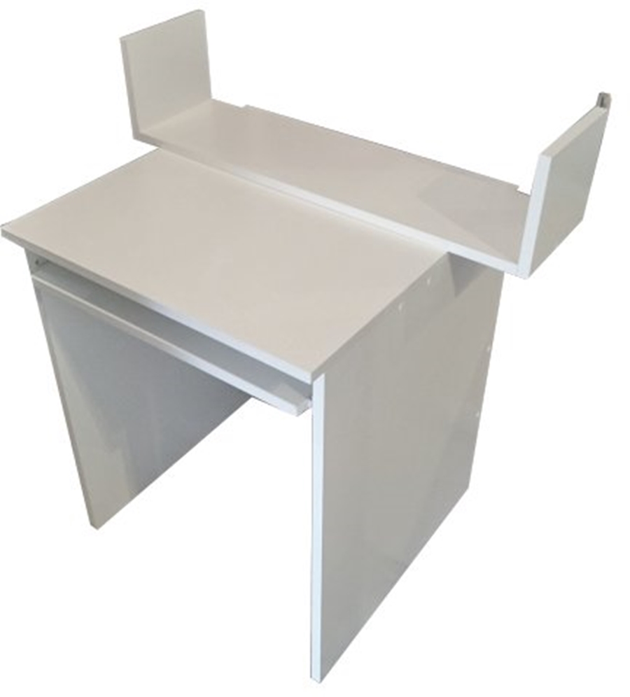 BIURKO proste 60x60 biały + PÓŁKA U 80cm biała