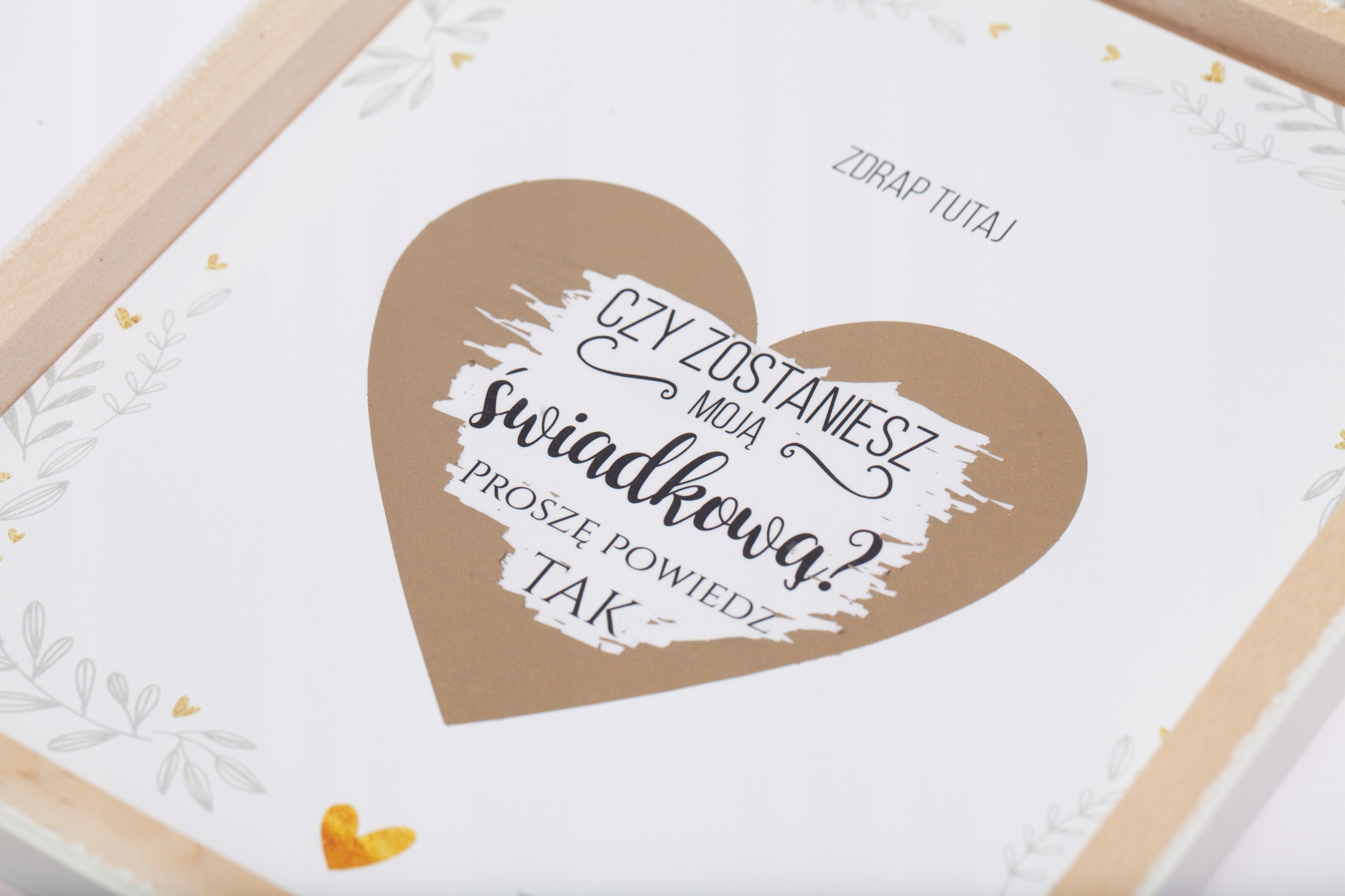 Zaproszenie ze zdjęciem ślub świadkowa ZDRAPKA R15 Szerokość produktu 14.5 cm