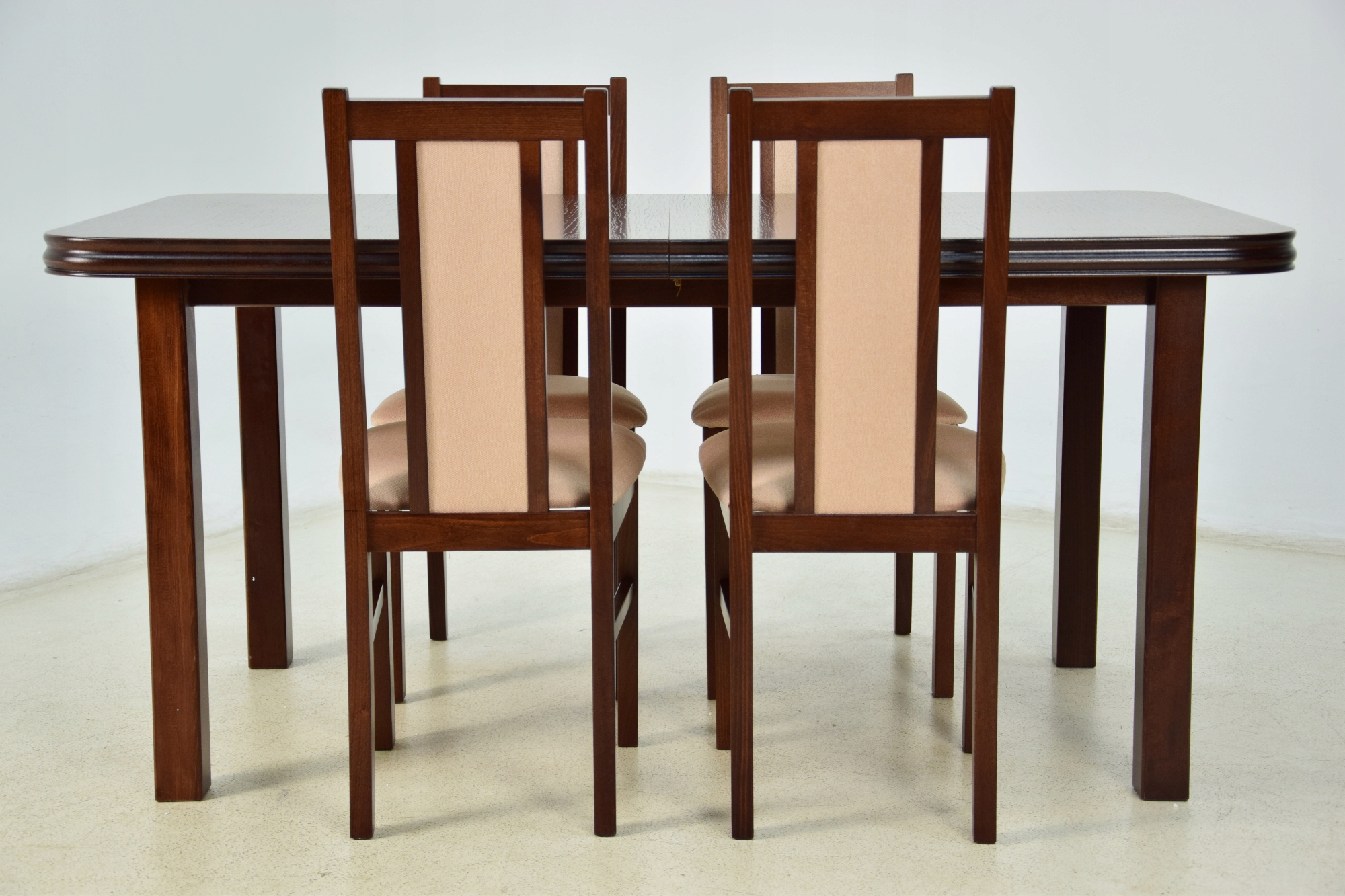 KOMPLET 4 krzesła i stół rozkładany MDF/OD RĘKI Kształt blatu prostokątny