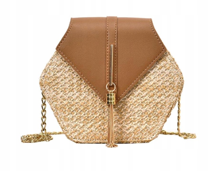MINI TOREBKA SŁOMIANA WIKLINOWA KOSZYK ŁAŃCUSZEK