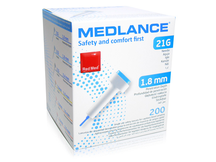 

Nakłuwacze Medlance Niebieskie 21G 1,8 mm 200 szt.