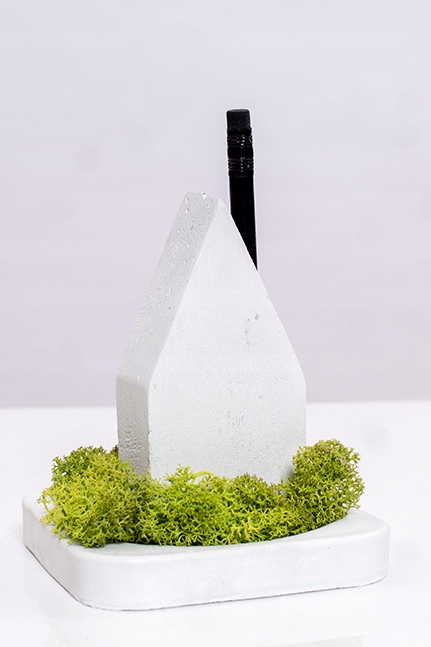 eco Domek z betonu - pojemnik na długopisy Marka bez marki