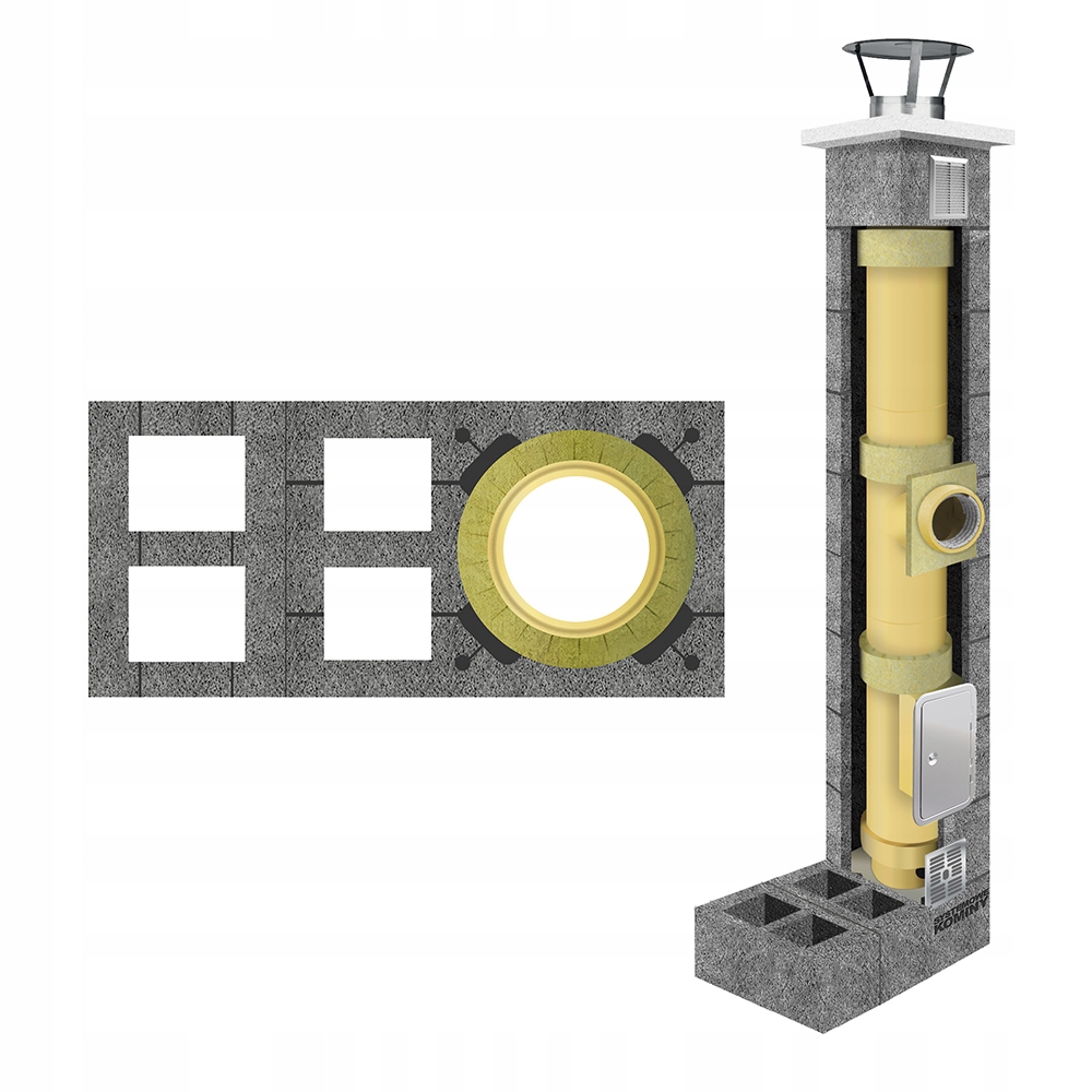 Komin system ceramiczny systemowy fi 200 8m +4W