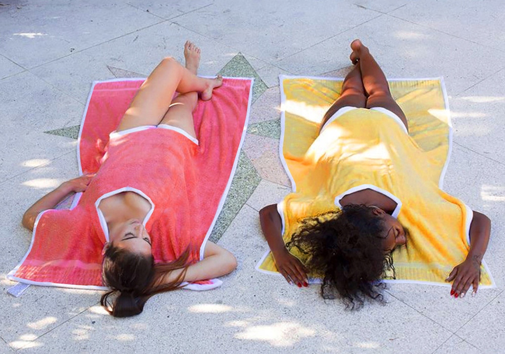 LETNIA TUNIKA PLAŻOWA PAREO RĘCZNIK KĄPIELOWY 2w1 Wzór dominujący bez wzoru