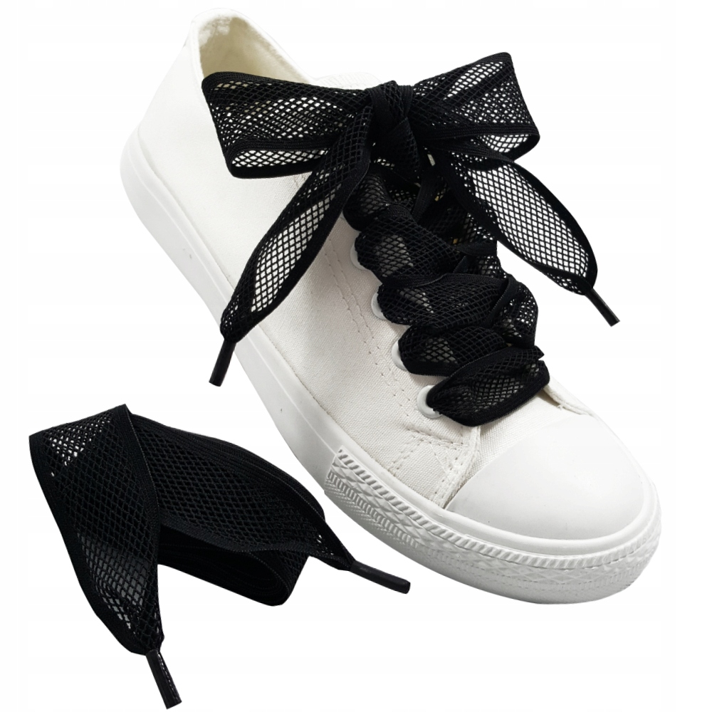 

Sznurowadła wstążki siateczkowe czarne 75 cm