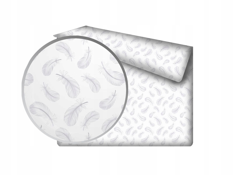 PRZEŚCIERADŁO TRADYCYJNE BIAŁE W SZARE PIÓRKA