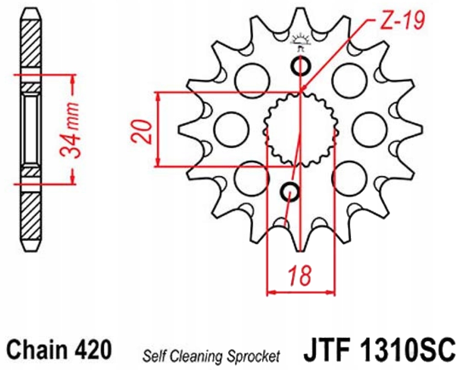 

Zębatka przednia Jt F1310 14-15Z Honda Crf 150 Rb