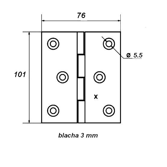 ZAWIAS DRZWIOWY NIERDZEWNY 100x75 INOX Marka Kobe