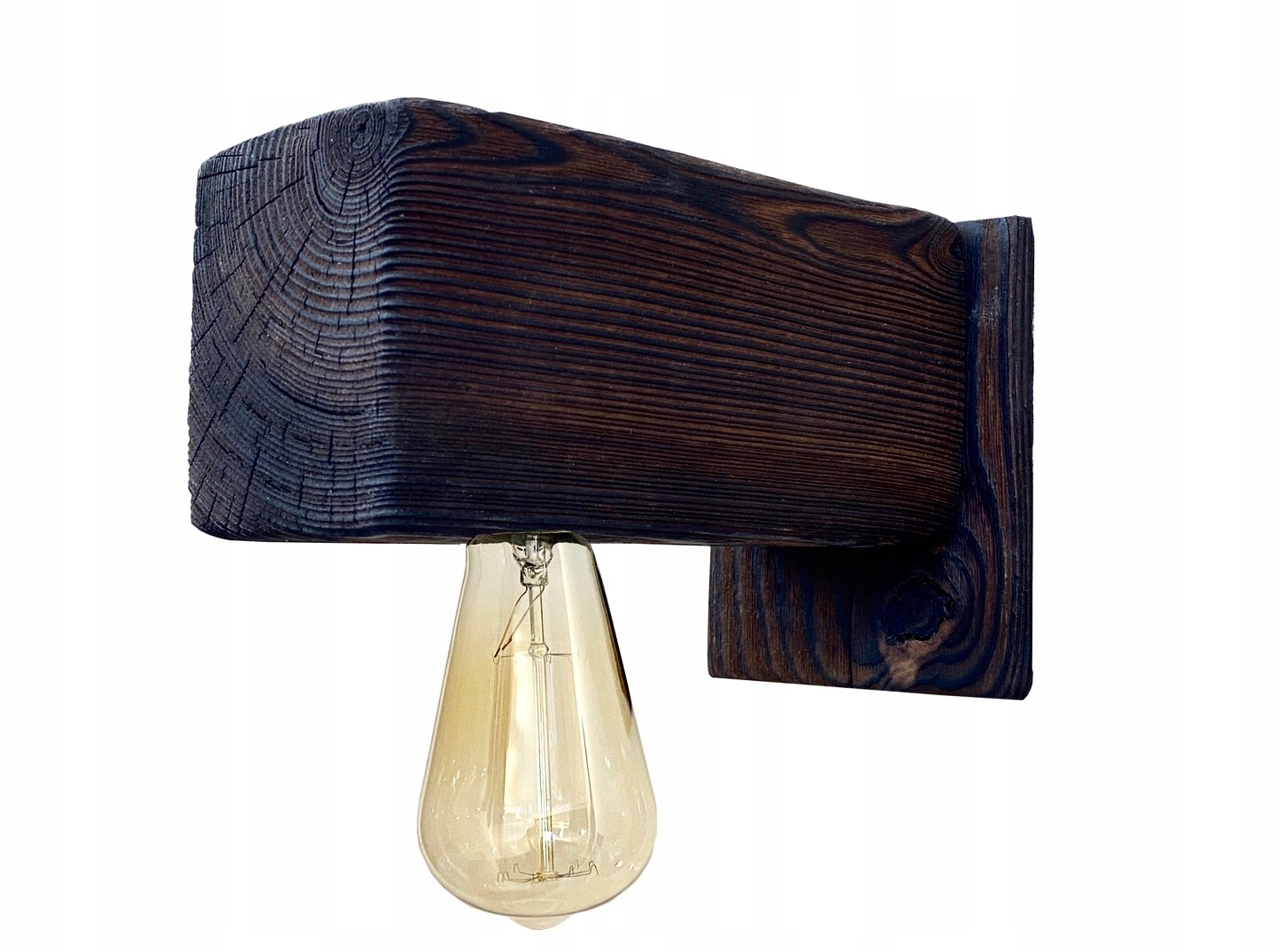 

Kinkiet drewniany lampa loft scienna industrialna