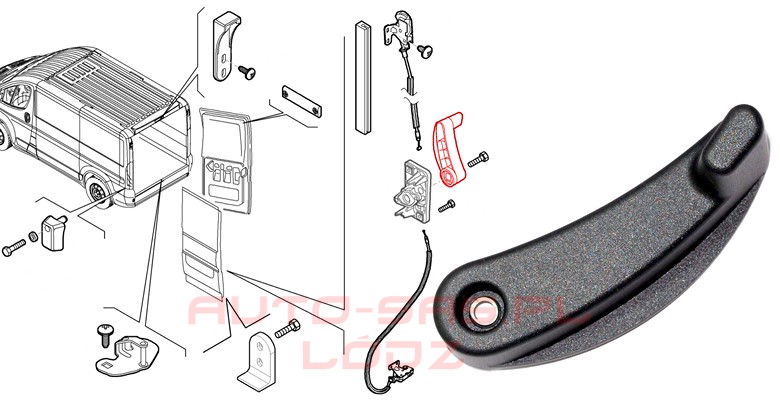 KLAMKA WEW. DRZWI TYŁ DUCATO JUMPER BOXER 06-