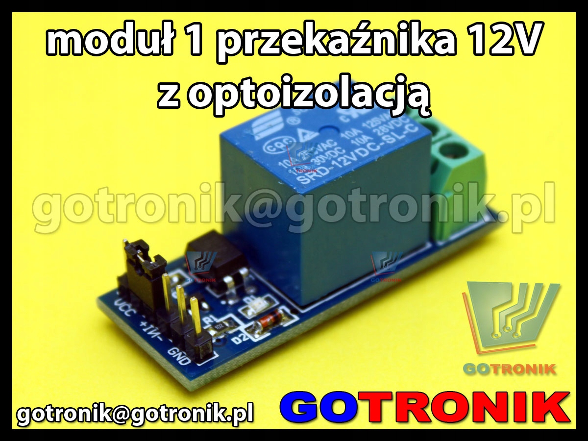 Moduł 1 przekaźnika 12V z optoizolacją_____LCT-094 Producent Inna