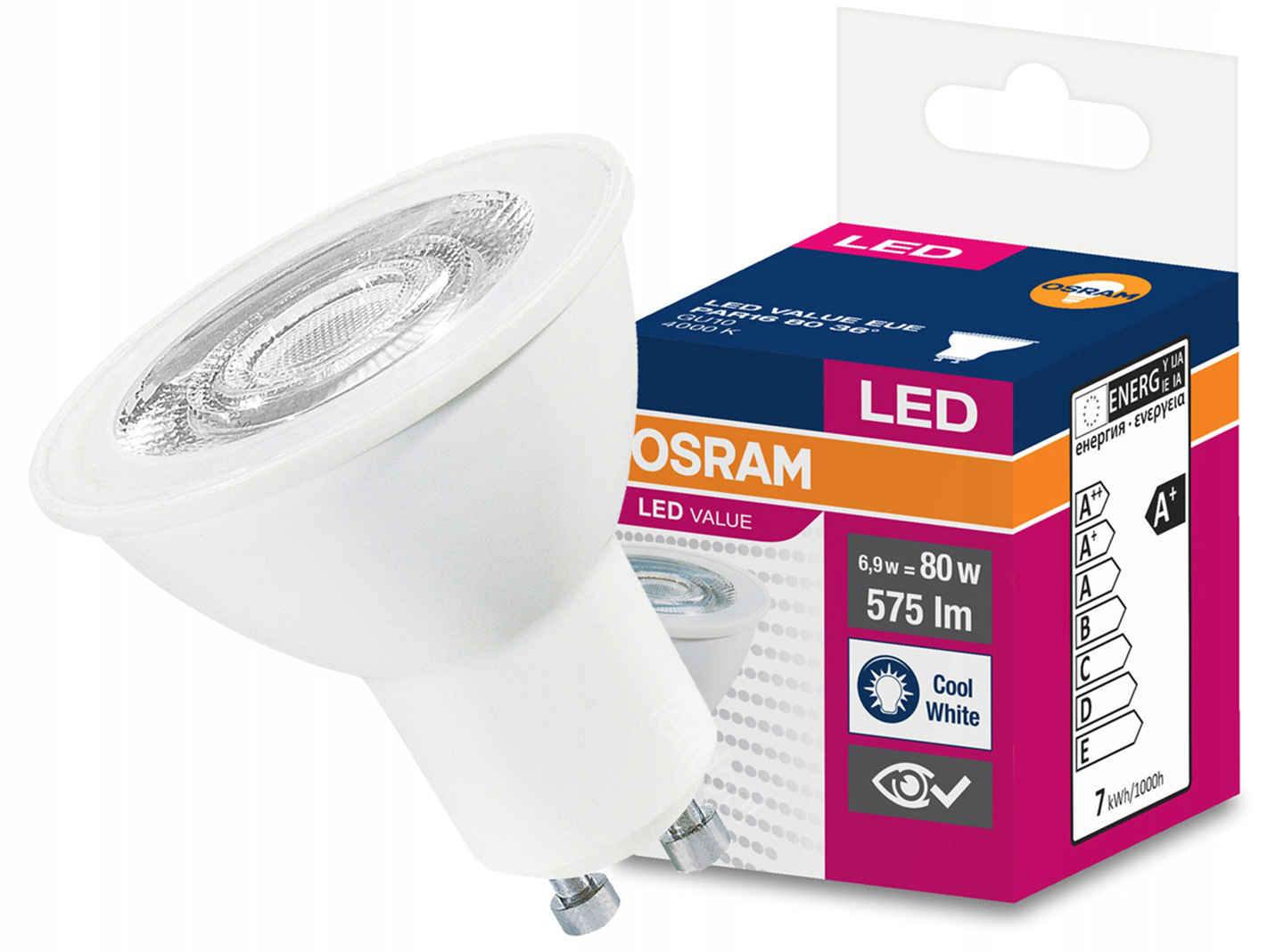 

Żarówka Led Halogen 6,9W 80W GU10 36s Osram Value