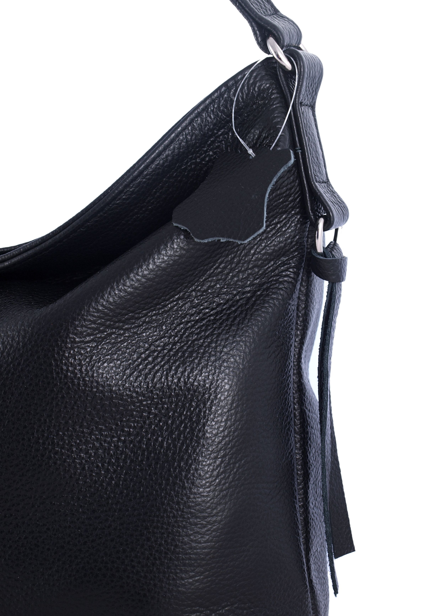 SKÓRZANA TOREBKA WOREK LISTONOSZKA CZARNA SKÓRA Wielkość duża (mieszcząca A4)