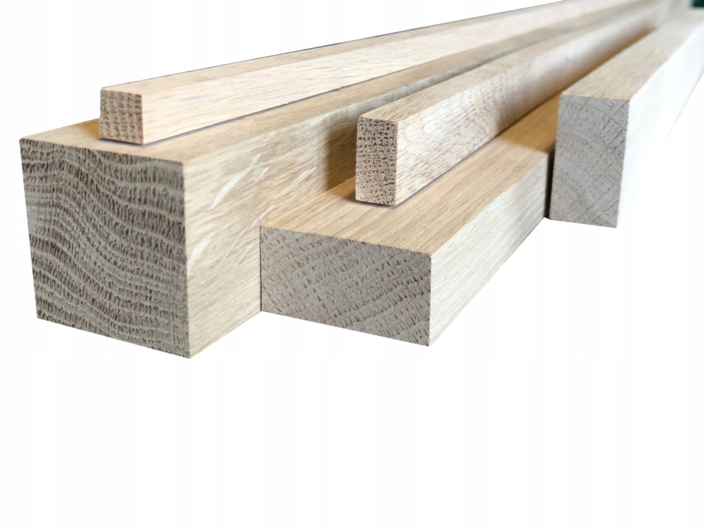 Kantovka hoblovaná Dub Legar 60x60mm 100cm dubová lamela Lamele 6x6cm