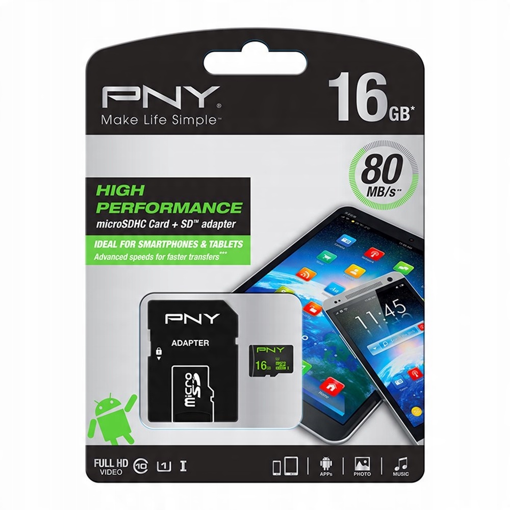 

Karta Pamięci Pny 16 Gb Micro Sdhc + Adapter